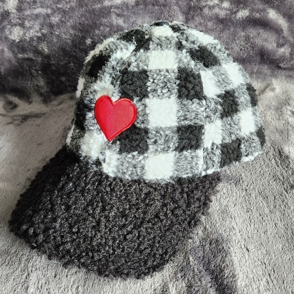 NWT Unisex Faux Sherpa baseball Hat: bear, plaid, white, bunny